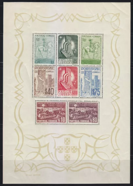 Portugal 1940 MNH OG Mi Block 2 Sc 594a Portuguese Exhibition, Lisbon ** Luxe