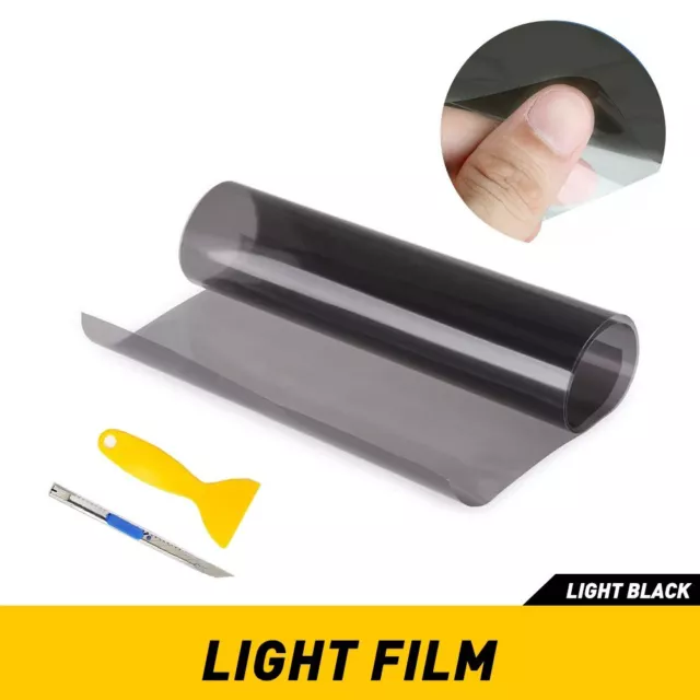 30 x 180cm Light Smoke Black Tint Film Headlights Tail lights Car Vinyl Wrap EOA