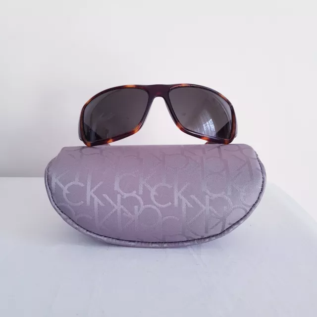 Authentic -"Calvin Klein"- Unisex - Wrap Style - Havana - Sunglasses - Ck 3058 S