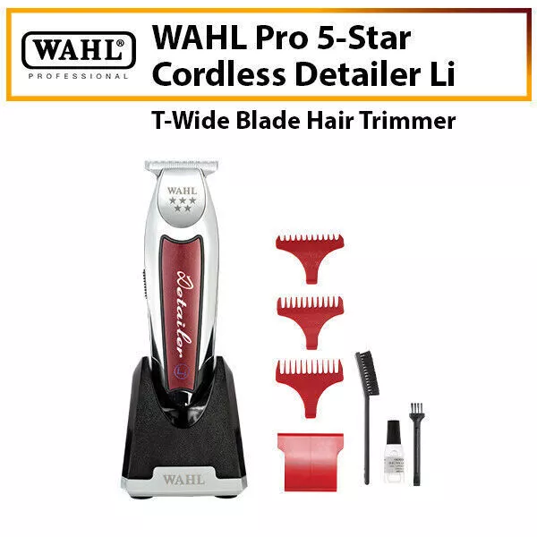 WAHL Pro 5-Star Cordless Detailer Li T-Wide Blade Hair Trimmer Shaver (#8171)