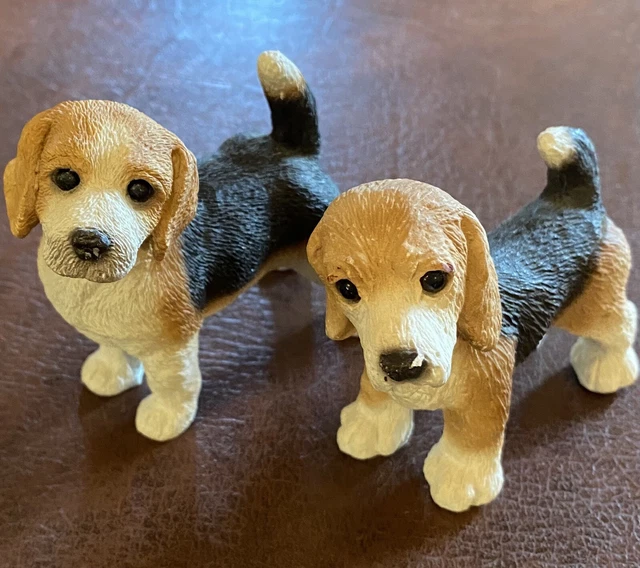 vintage ceramic beagle dog figurines set of 2