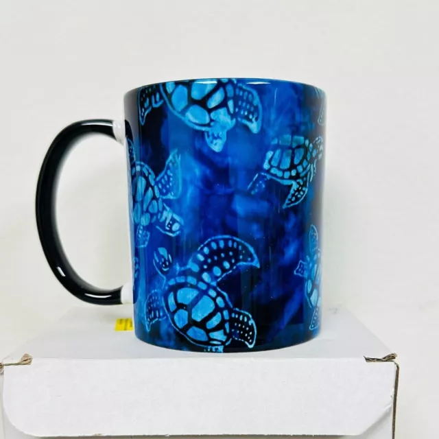 11 Oz Blue Sea Turtle Ceramic Coffee Mug Tea Cup With Handle - NEW