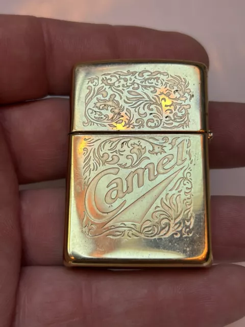 1996 Zippo Gold Plated Camel Lighter A / XII, NEW UNUSED