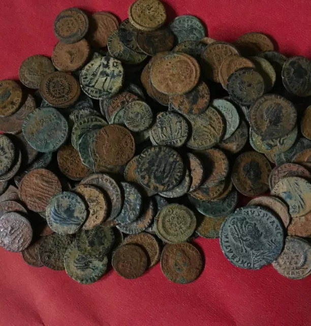 10 Lot of High Quality Uncleaned Desert Roman Coins From Israel 3