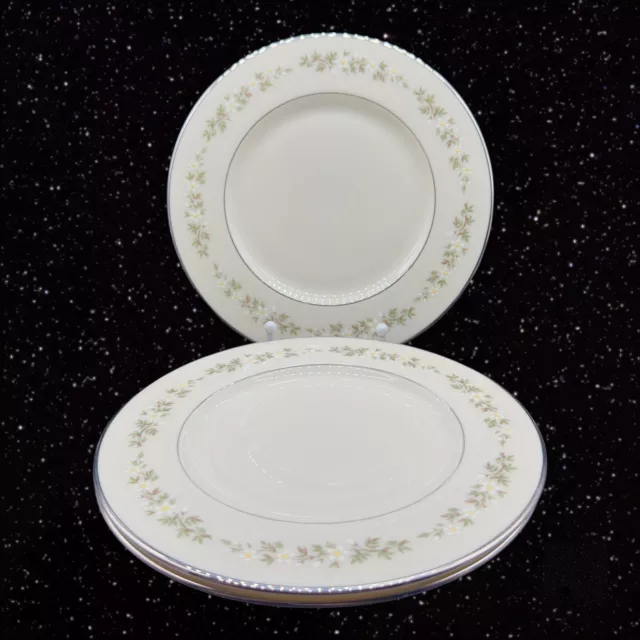 Lenox BROOKDALE Plate Set 3 Porcelain 3D Floral Design USA 8”Wide