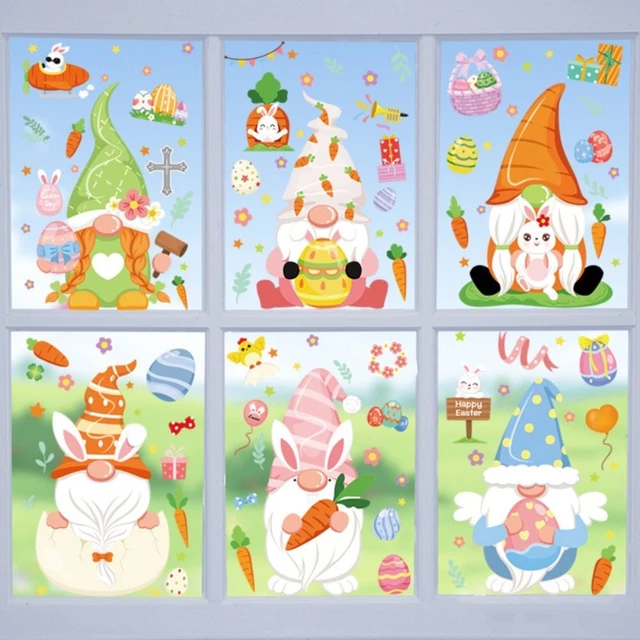 Easter Window Stickers Decals include Bunny Eggs Chicks Decal Home Decor&