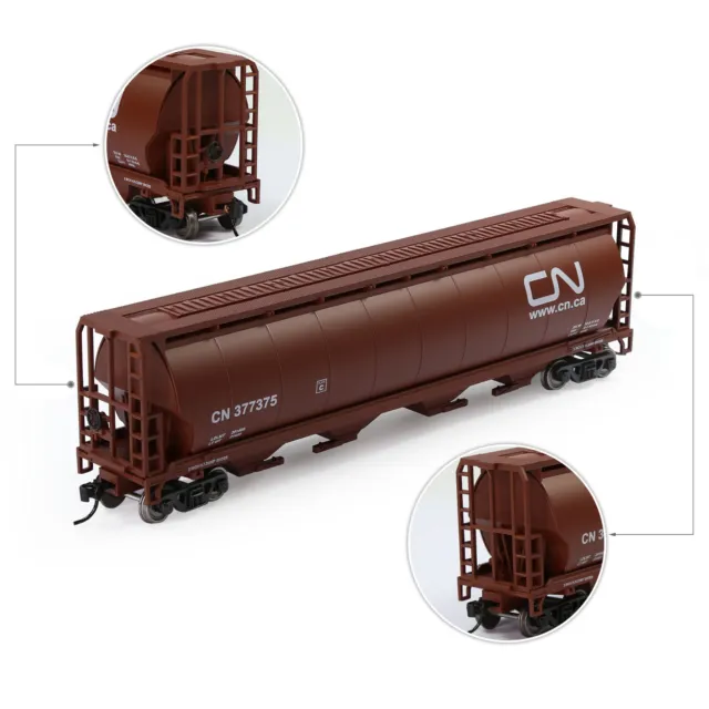 Evemodel Trains HO Gauge 1:87 Cylindrical Covered Grain Hopper Car Rolling Stock 3