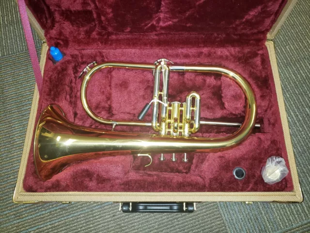 XO 1646RL Trigger Flugelhorn--Near Perfect, Rose Brass Bell, Tweed Case, Nice!