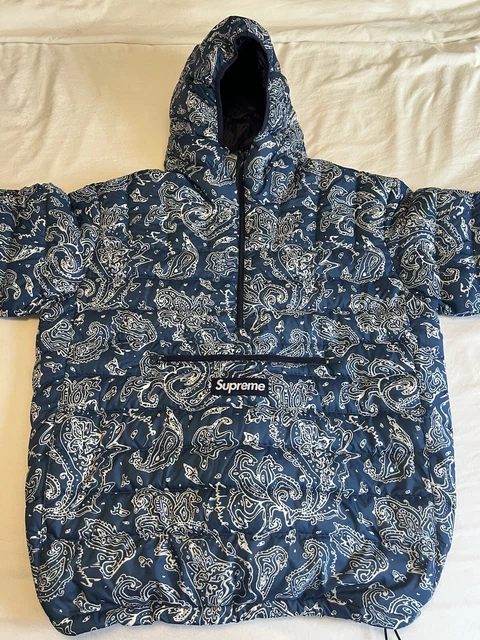 ジャケット・アウター Supreme Micro Down Pullover Blue Paisley Supreme FW22 Blue Paisley Micro Down Half Zip Hooded