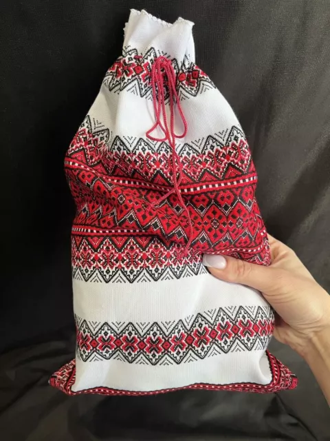 Sacs cadeaux de Noël Lot de 5 tissus cadeaux rouge lin blanc beige Ukraine