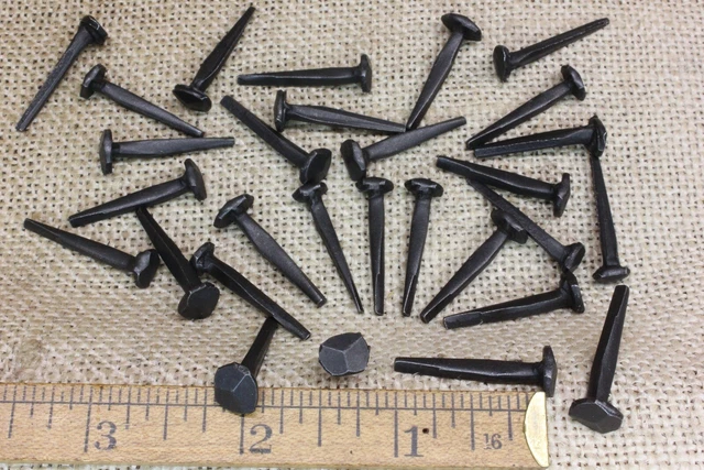 1" Rose head 30 nails square wrought iron vintage rustic Decorative historic