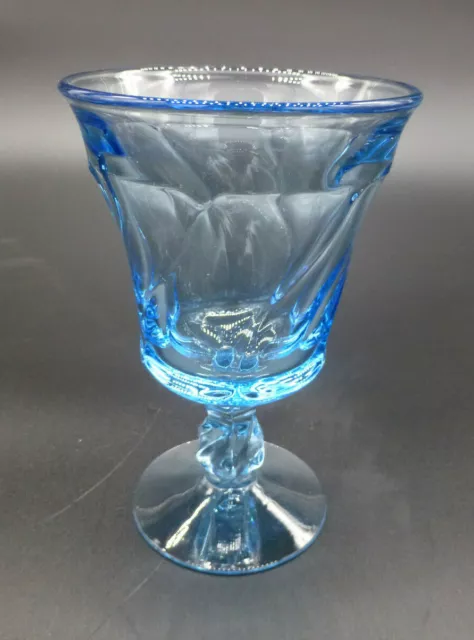 FOSTORIA JAMESTOWN Ice Blue Water / Ice Tea Glass Goblet 6" high by 4" 1958-1982