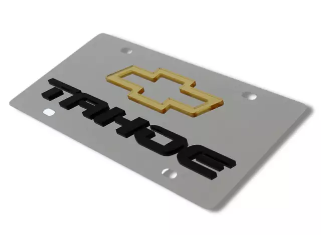 Chevrolet Tahoe 3D Gold Emblem Chrome Steel License Plate Official Licensed
