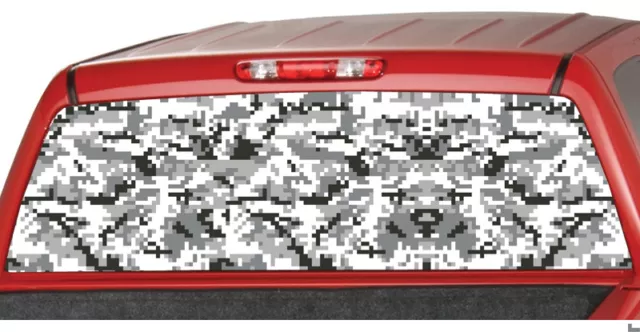 URBAN DIGITAL CAMO SNOW Rear Truck Window Graphic Decal Tint suv ute camouflage