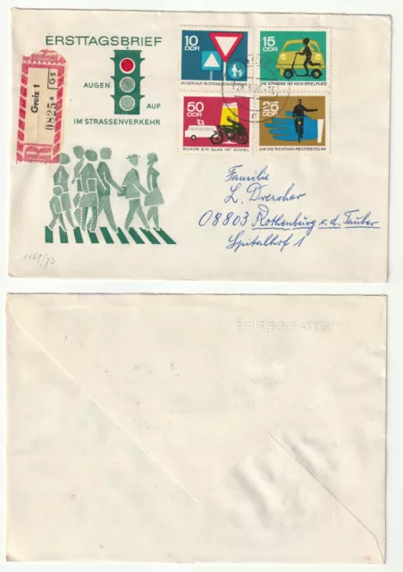 96817 - Mi.Nr. 1169-1172 - FDC, Einschreiben - Greiz 28.3.1966 nach Rothenburg