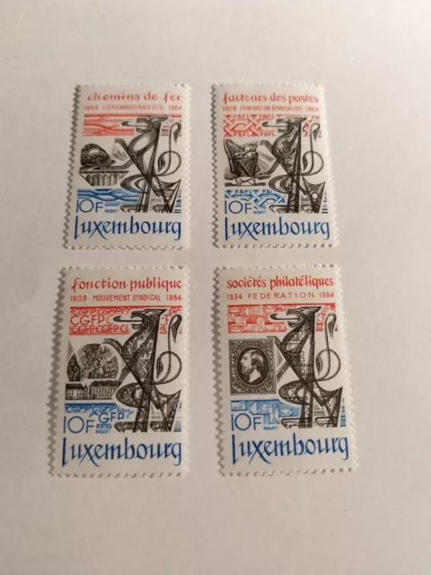 Timbres Luxembourg Neuf Lot De 4 Série Commémorative Yvert N 1041/1044 Année...