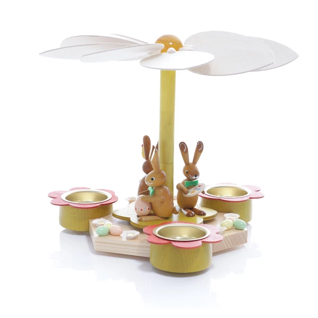 Bougeoirs Lapin Pâques - 2Pièces, Vintage Blanc, Décoration Table Printanière