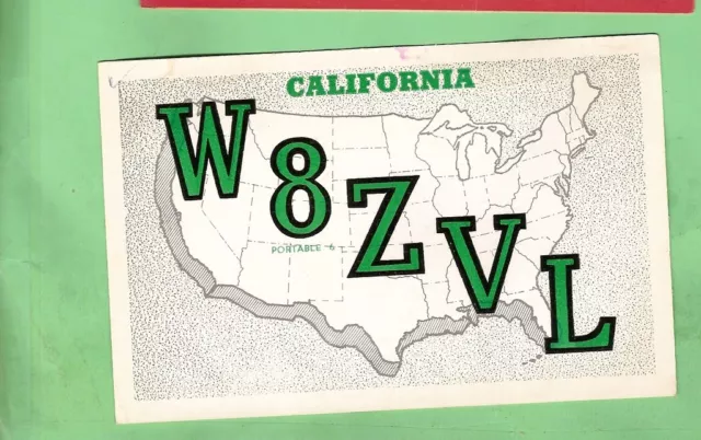 #D32. Qsl Card - 1966  Radio Contact Card - W8Zvl, San Jose, California, Usa