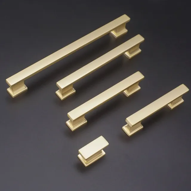 MFYS Brushed Brass Cabinet Handles Kitchen Pull Drawer Cupboard  Dresser Knob