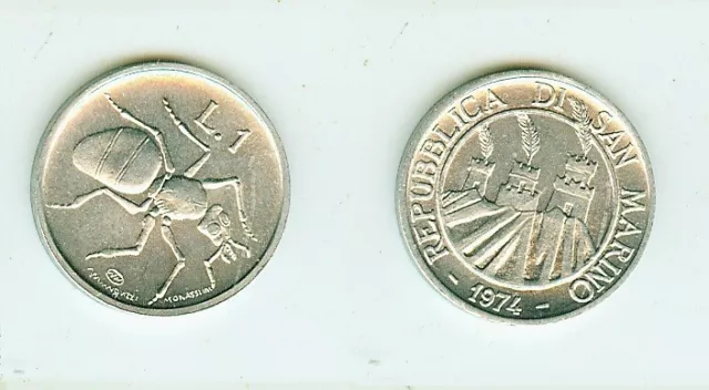 1 Lira 1974     San Marino