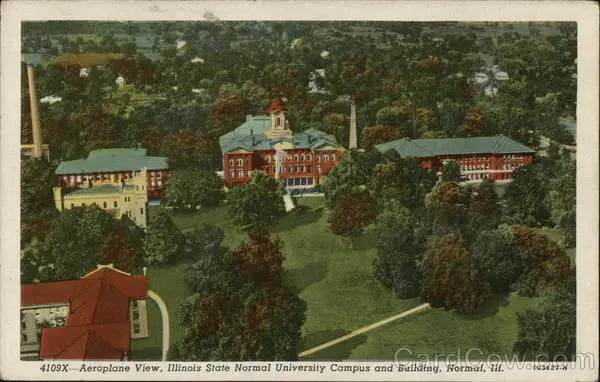 1945 Aeroplane View,Illinois State Normal University,Campus and Building,IL