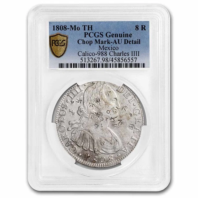 1808-Mo TH Mexico Silver 8 Reales AU-Detail PCGS (Chopmarked) - SKU#277069