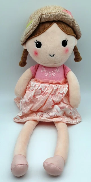 DOUDOU POUPÉE PELUCHE Petite Fille avec couettes 42cm - Plush Puppet EUR  19,90 - PicClick FR