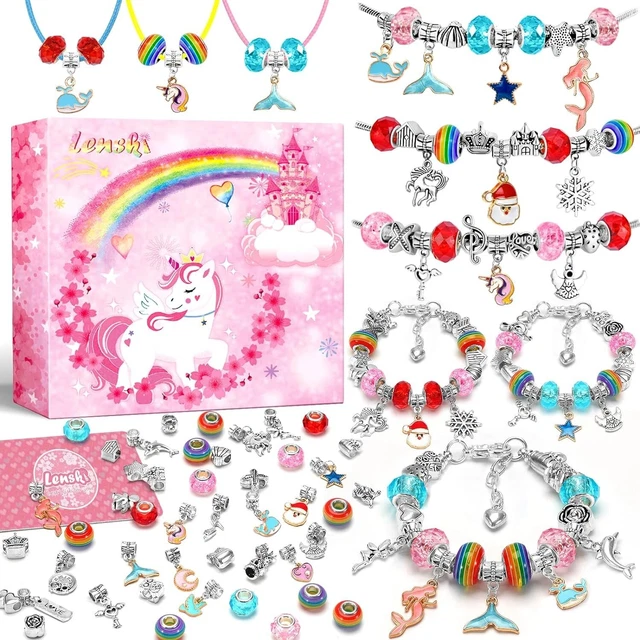 Lenski Einhorn Geschenke für Mädchen, Schmuck Basteln Mädchen Bastelset Kinder