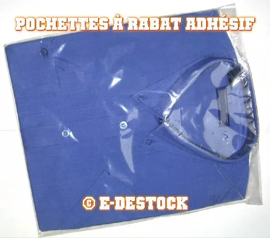 25 Pochettes Sachets plastique rabat adhesif 220x350 mm - polypropylène 40micron