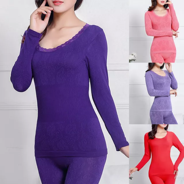 Thermal Underwear Women Warm Long Johns Winter Clothing Set Top Pants Sleepwear