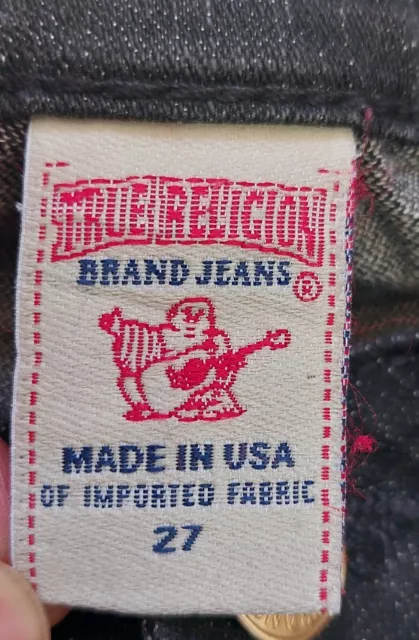 True Religion Jean Slim Rhinestone Pockets For Kids Made in USA Size 27