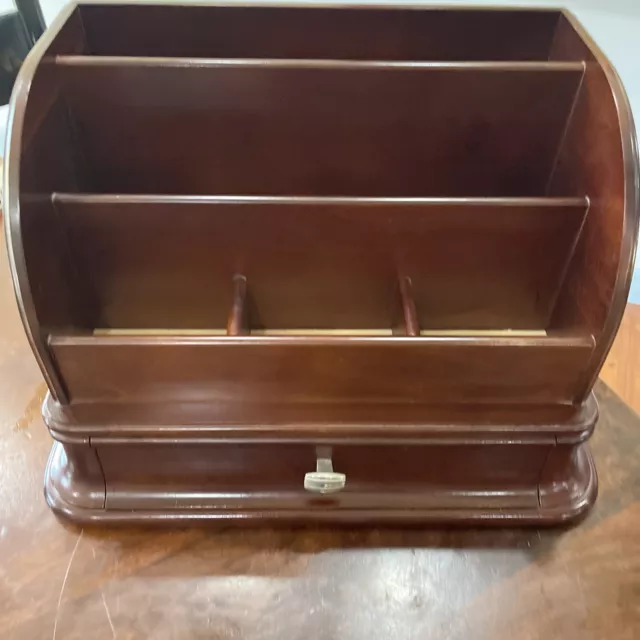 Mahogany Office Supplies Desk Organizer Rack Drawer w/Slides 17x12x12 Executive