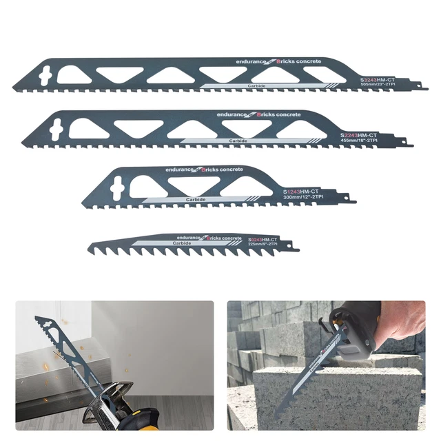 Multi-Pack Reciprocating Saw Blade Cutting Brick Fiber Cement Universal Shank