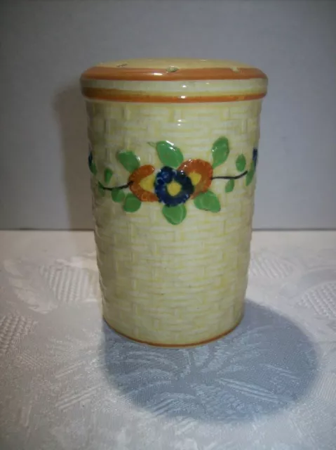 Vtg 1920-30'S Hotta Yu Shoten Co Majolica Basket Weave Shaker