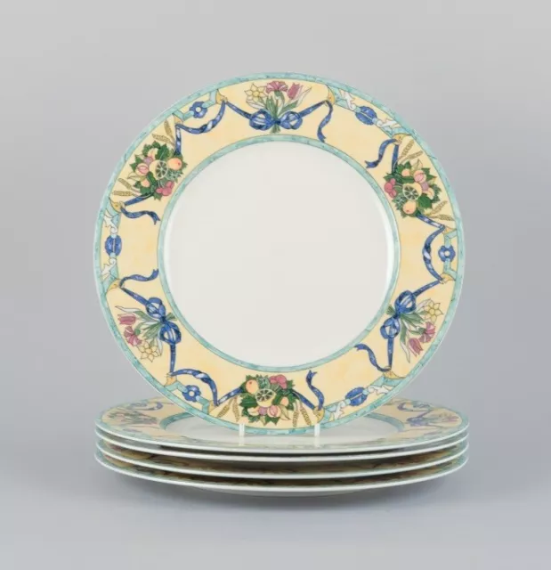 Villeroy & Boch, set of four Castellina porcelain plates with floral motifs