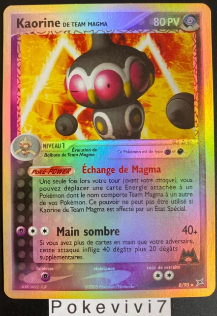Carte Pokemon KAORINE 8/95 Holo REVERSE Bloc EX Team Aqua VS Team Magma FR