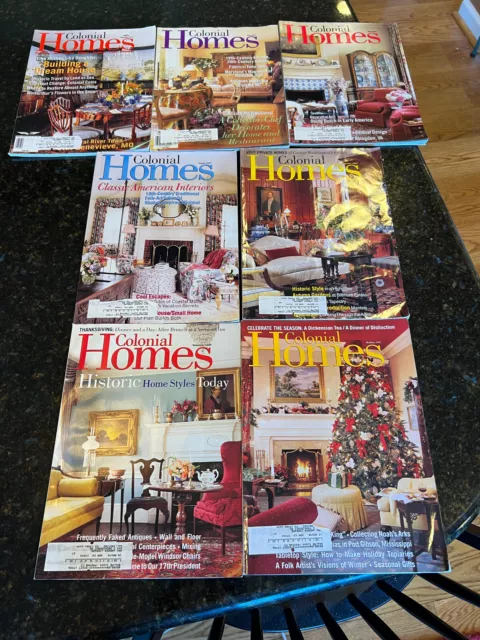 Colonial Homes Magazines, Lot of 7 Full 1997 Yr Feb April June Aug Sept Nov Xmas