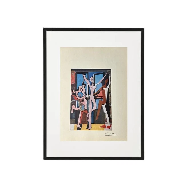 Pablo Picasso Original - Three Dancers - Hand Tipped Color plate print - Signed