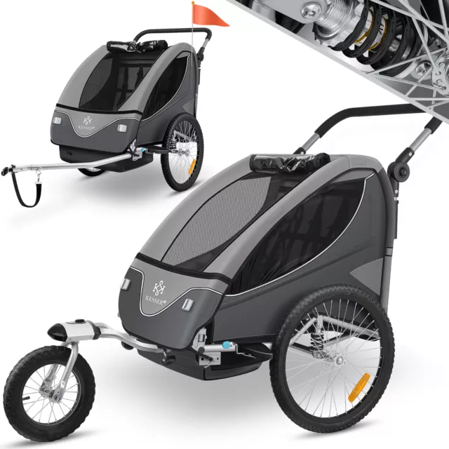 RETOURE Fahrradanhänger Cruiser Kinderfahrradanhänger 2in1 Kinder Anhänger Buggy