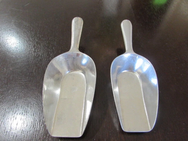 2 Vintage Aluminum Dry Measure Scoops 145 135 Germany