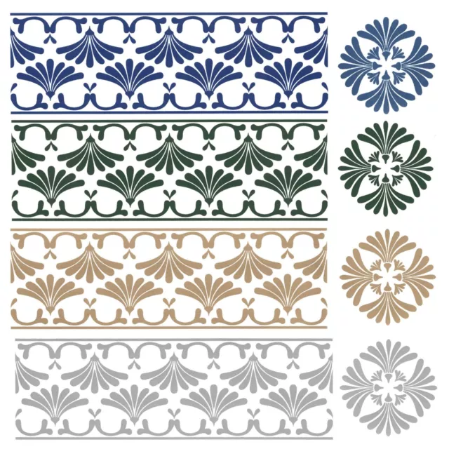 Tile Transfers Victorian Fantini Borders and Inset Water Slide Choice Of Colours