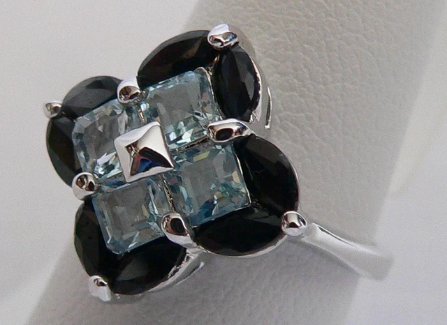 Park Lane "Marina" Blue Sapphire & Topaz & Sterling Silver Size 9 Reg. $123