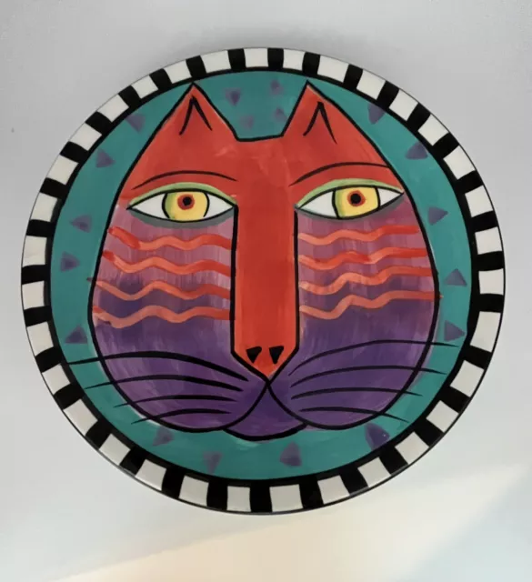 Vintage 1998 Laurel Burch Ceramic 8" Cat Plate by Design Studio