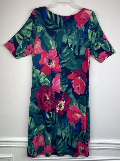 Tommy Bahama Sheath Dress Paradise Poppies Short Sleeve Soft T-Shirt Knit Size L 3