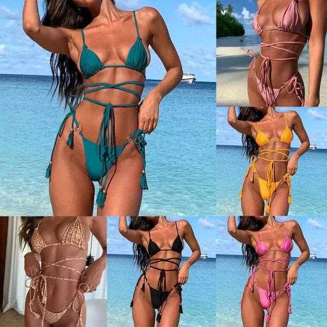 Magnifique maillot de bain sexy pour femmes imprimé sol bikini ensemble de 2 pi