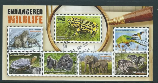 Australia 2016 Endangered Wildlife Miniature Sheet Fine Used