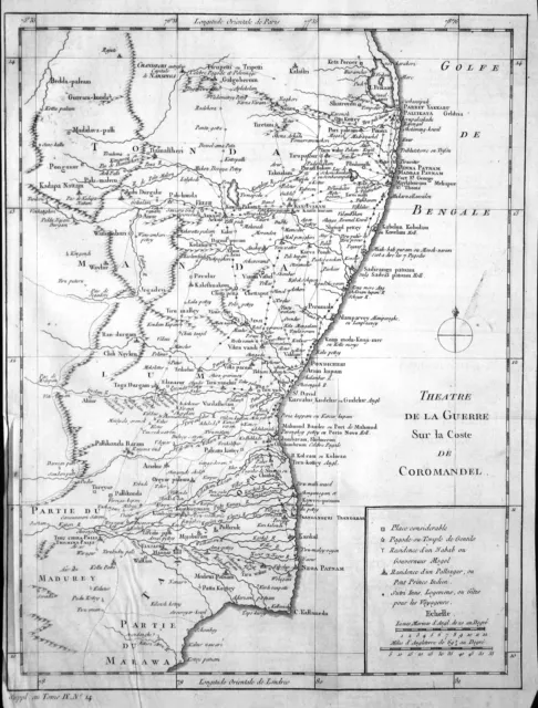 Coromandel Coast Koromandelküste Indien India Inde map carte Karte Bellin 1750