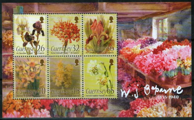 ZAYIX Guernsey 865a MNH Paintings Flowers William John Caparne 080323SM67M