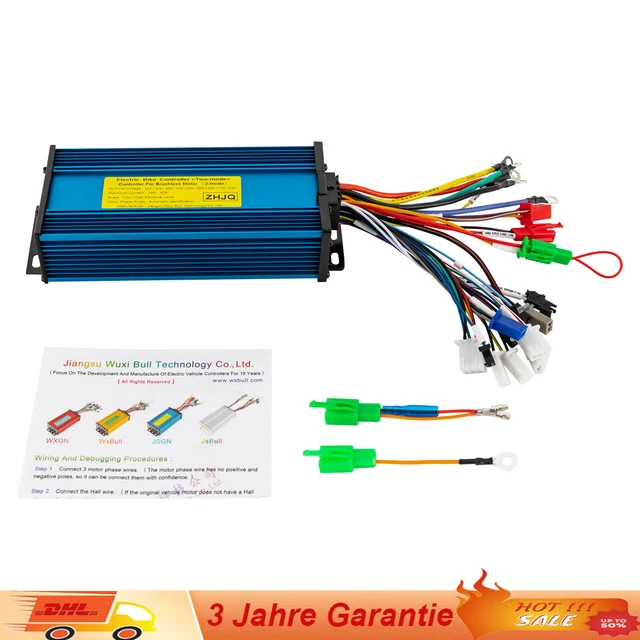 1500W Bürstenloser DC Motor Controller – 48V/60V/64V/72V – Elektrofahrzeug-Controller – Alu + Silikon