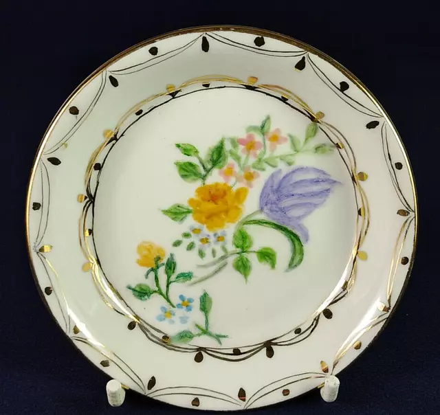 Hand Painted Small Floral Dish